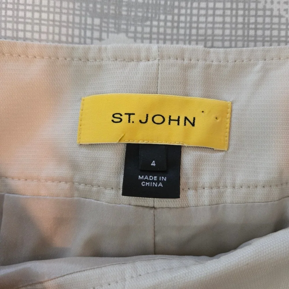St. John Skirt Women's Size 4 Belted Cargo Pocket Utility Beige Mobwife Military